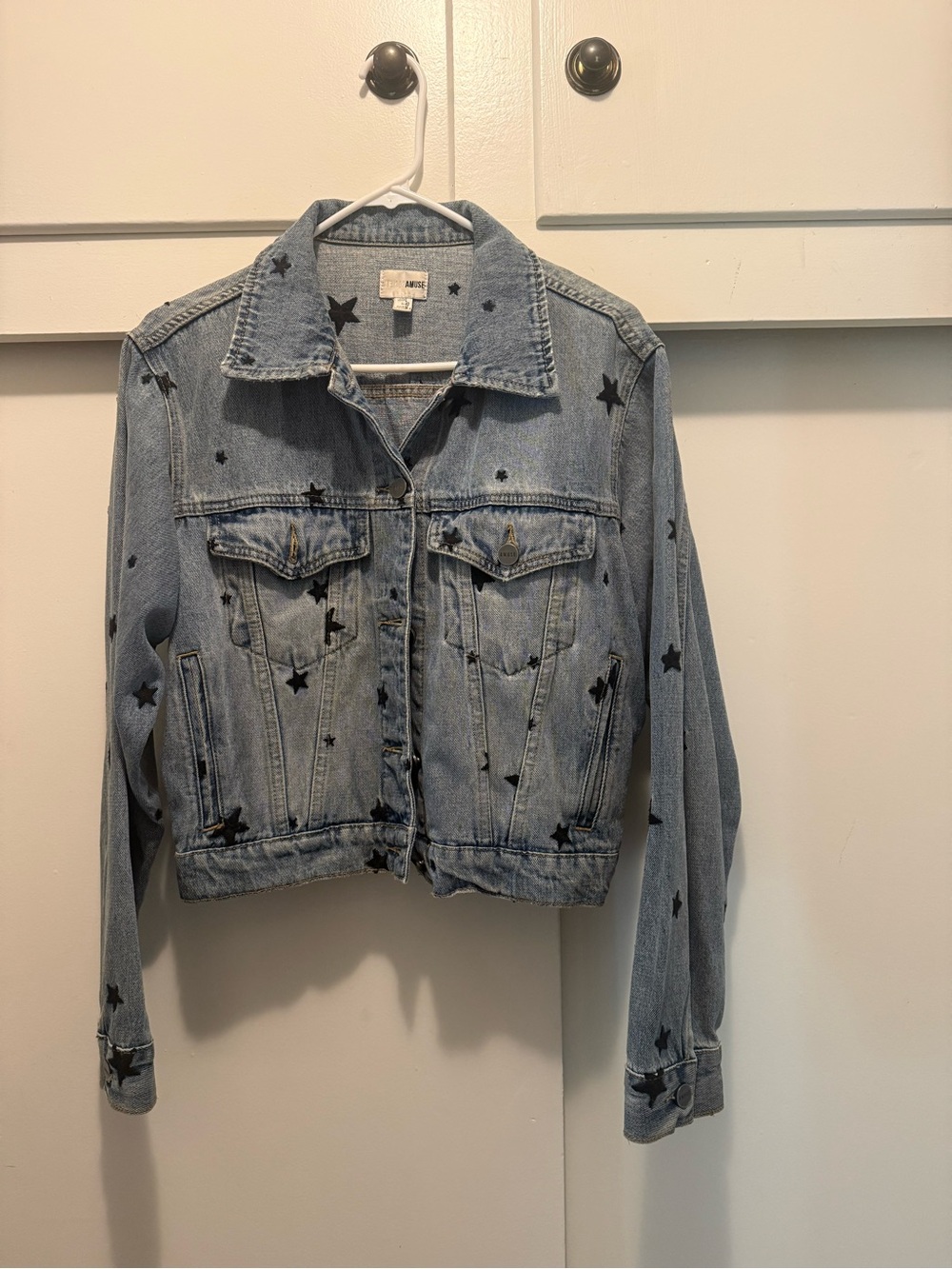 Light Wash Denim Jacket with Star Print perfect for the 4th July